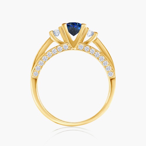 Pierścionek Heart of the Ocean: złoty, niebieski szafir